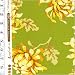Free Spirit quilt fabric 100% cotton 45 wide Heather Bailey Freshcut pattern D1580 green with yellow flowers & leaves - HALF YARD