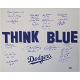 Los Angeles Dodgers - Think Blue - Autographed 16x20 Photograph Signed by 21 All Time Dodger Greats with Years Played Inscriptions