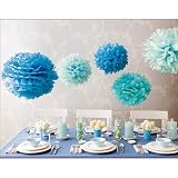 Martha Stewart Pom Poms, Blue, 2 Sizes