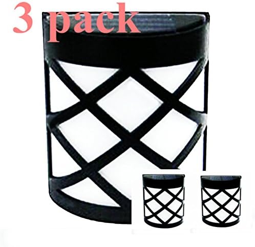 Solar Powered Wall Light ,Solar 6 LED Light Wall Mount Garden Path Lamp Step Lights Outdoor Patio Gutter Fence Lighting (3 pack)