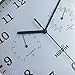 Hippih 10 Inch Silent Non-ticking Wall Clock- Metal Frame Glass Cover with Temperature and Humidity Detection,C