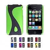 GREEN Apple iPhone 3G 3Gs 8GB 16GB 32GB Snap-On Hard Rubber Skin Case Cover ....