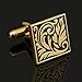 Amazing Cufflinks for Men Stainless Steel Egyptian Groove Gold