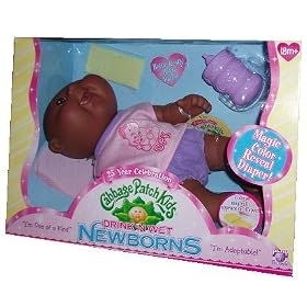 Drink 'n Wet Newborns 25 year celebration (Magic Color Reveal Diaper!) - Virginia Leila AA born 9... by Cabbage Patch Kids