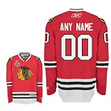 ANYNAME #00 Chicago Blackhawks RBK Premier NHL Hockey Jersey by Reebok with 2010 Stanley Cup Patch (NHLPA Certified Custom Sewn Authentic Twill)