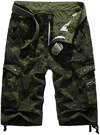 Boomya Mens Relaxed Fit Outdoor Casual Twill Cargo Shorts Army Green C/1075 US 42/Tag44