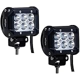 Nilight 2 X 18W 1260 lm Cree LED Spot Driving Fog Light LED Work Light Bar Mounting Bracket for SUV Boat 4 x 4 Jeep Lamp, 2 years Warranty