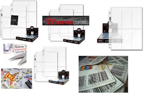 BCW Coupon Saver Starter Pack / Coupon Binder Storage Pages (4 Different 3-Ring Album Page Styles - 40 Pages) Extreme Couponing!!