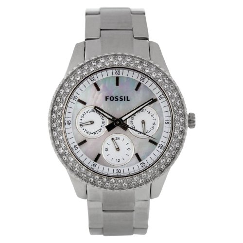 Fossil Women s ES2860 Stainless Steel Analog with Silver Dial WatchB004KLYJHA : image