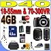 Nikon D40 6.1MP Digital SLR Camera with Nikon 18-55mm f/3.5-5.6 ED II AF-S DX Zoom-Nikkor Lens Kit and Nikon 70-300mm f/4.5-5.6G VR AF-S IF-ED Zoom-Nikkor Lens PLUS 4GB SDHC Memory Card - Extra Lithium Ion Battery - TWO 3 Piece Filter Kits - Full Size Tripod - D40 (25420) BigVALUEInc Accessory 2-Lens Saver Bundle + MORE!