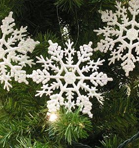 Hotshopping Glitter Snowflake Christmas Ornaments Pearlized Winter Wedding Favor Frozen Birthday Party Theme Decoration (20pcs)