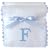 Princess Linens Garden Pique Burp Pad Set - White with Light Blue Rick Rack Trim-F