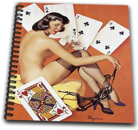 db_179587_1 Florene - Retro Pinups - image of famous elvgren pinup strip poker painting - Drawing Book - Drawing Book 8 x 8 inch