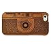 SunSmart Unique Handmade Natural Wood Wooden Hard bamboo Case Cover for iPhone 5 with free screen protector(sapele camera)
