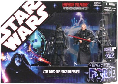 Star Wars Saga 2008 The Force Unleashed Exclusive Commemorative Collection Emperor Palpatine with Shadow Stormtroopers