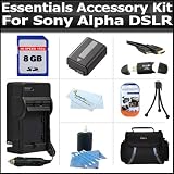 8GB Accessory Kit For Sony A55, A33 DSLR SLT A55, SLT A33 Includes 8GB High Speed SD Card + USB SD Card Reader + Replacement Extended NP-FW50 (2200 mAH) Battery + Ac/Dc 110/220 Travel Charger + Deluxe Carrying Case + HDMI Cable + More