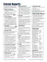Crystal Reports (v.8 or v. 8.5) Quick Reference Guide (Cheat Sheet of Instructions, Tips & Shortcuts - Laminated)