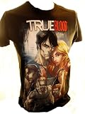 True Blood Mens T-Shirt - Comic Art Style Full Cast Image on Black