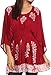Sakkas Women's Embroidered Batik Gauzy Cotton Tunic Blouse