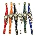 ThaiTime Strap Weaved Beads Wholesale 6pcs Womens Girls Butterfly Leather Strap Bracelet Wrist Watches