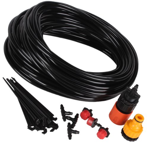 25m Hose Micro Irrigation Drip System Drippers Adjustable Flow for Garden Flower