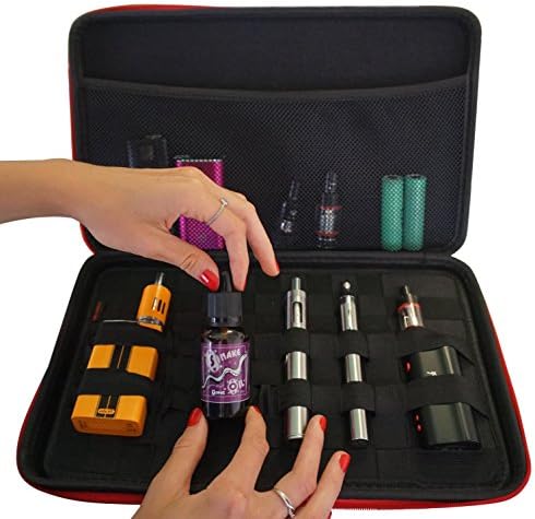 E Cigarette and Vape Carrying Case. Hard Case for All Sizes, Vaping Gear and Accessories (Atomizer, Vape Mods, E-Liquid, Kanthal Wire). Black, Case ONLY.