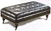 Kitchen & Housewares : Black Leather Nail Head Coffee Table Ottoman with Wood Legs