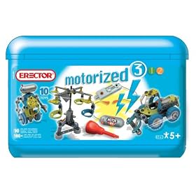 Erector Build & Play - Motorized 6V Construction Set, 100 Pieces