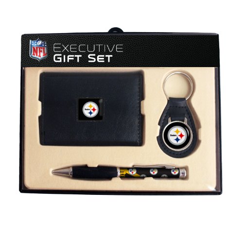 NFL Trifold Wallet, Key Fob & Comfort Grip Pen Gift Set