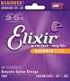 Elixir Strings Acoustic Guitar Strings, 6-String, Custom Light NANOWEB Coating