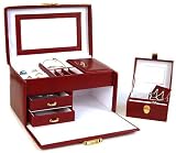 Red Travel Leather Jewelry Box