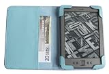mCover Leather Folio Cover Case with built-in inner pocket for Amazon Kindle 4th Generation (Built-in Wi-Fi, 6" E Ink Display, 5-way controller) - AQUA