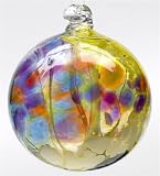 Kitras Art Glass - Hand Blown Glass Hanging Ornament - Witch Ball - FAIRY ORB - BURGANDY - 6" - OR-FORB-07-BU