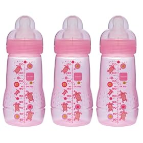 MAM 270 ml Baby Bottles 3-Pack (Pink)