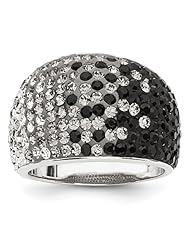 Sterling Silver Swarovski Elements Oakland Spirit Domed Ring