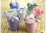 Tin Favor Pails Variety of Colors by Dozen - Pink (Set of 24) - Baby Shower Gifts & Wedding Favors