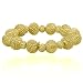18K Gold over Sterling Silver Large and Small Beaded Beads on a Silicon Stretchy Cord Designer Bracelet