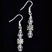 Handmade White Crystal & Antiqued Silver Beaded Earrings
