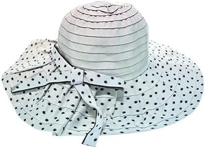 Women's Large Brim Packable Sun Hat with Polka Dot