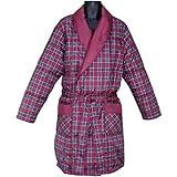 「WELDON」ウエルドン 羽毛入り紳士 セミロングガウン　カラー：エンジ (Lサイズのみ)　中国製