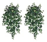 TWO 48" Artificial Puff Ivy Hanging Greenery Bushes