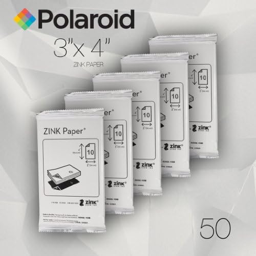 Polaroid ZINK Media 3 x 4 inch Photo Paper for Polaroid Z340 Camera and Polaroid GL10 Printer - Pack of 50
