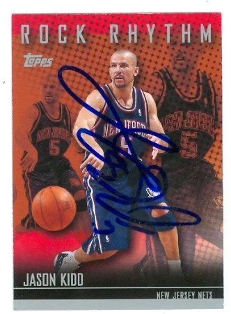 Jason Kidd Autographed/Hand Signed Basketball Card (New Jersey Nets) 2004 Topps Rock Rhythm #RR-JK