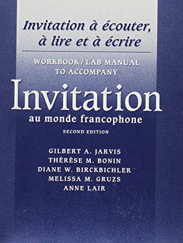 Workbook/Lab Manual for Invitation au monde francophone, 2nd (English and French Edition)