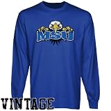 NCAA Morehead State Eagles Royal Blue Distressed Logo Vintage Long Sleeve T-shirt