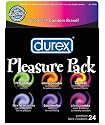 Durex Pleasure Pack 24 Ct Lubricated Premium Latex Condom, 24 Condoms