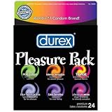 Durex Pleasure Pack 24 Ct Lubricated Premium Latex Condom, 24 Condoms