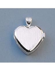 Elegant Heart Design Sterling Silver Compass Locket and 17.5 inch Silver Chain