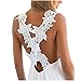 PAKULA Women's Backless Crochet Lace Chiffon Summer Beach Mini Dress