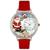 Whimsical Watches Unisex U1220009 Christmas Santa Claus Red Leather Watch